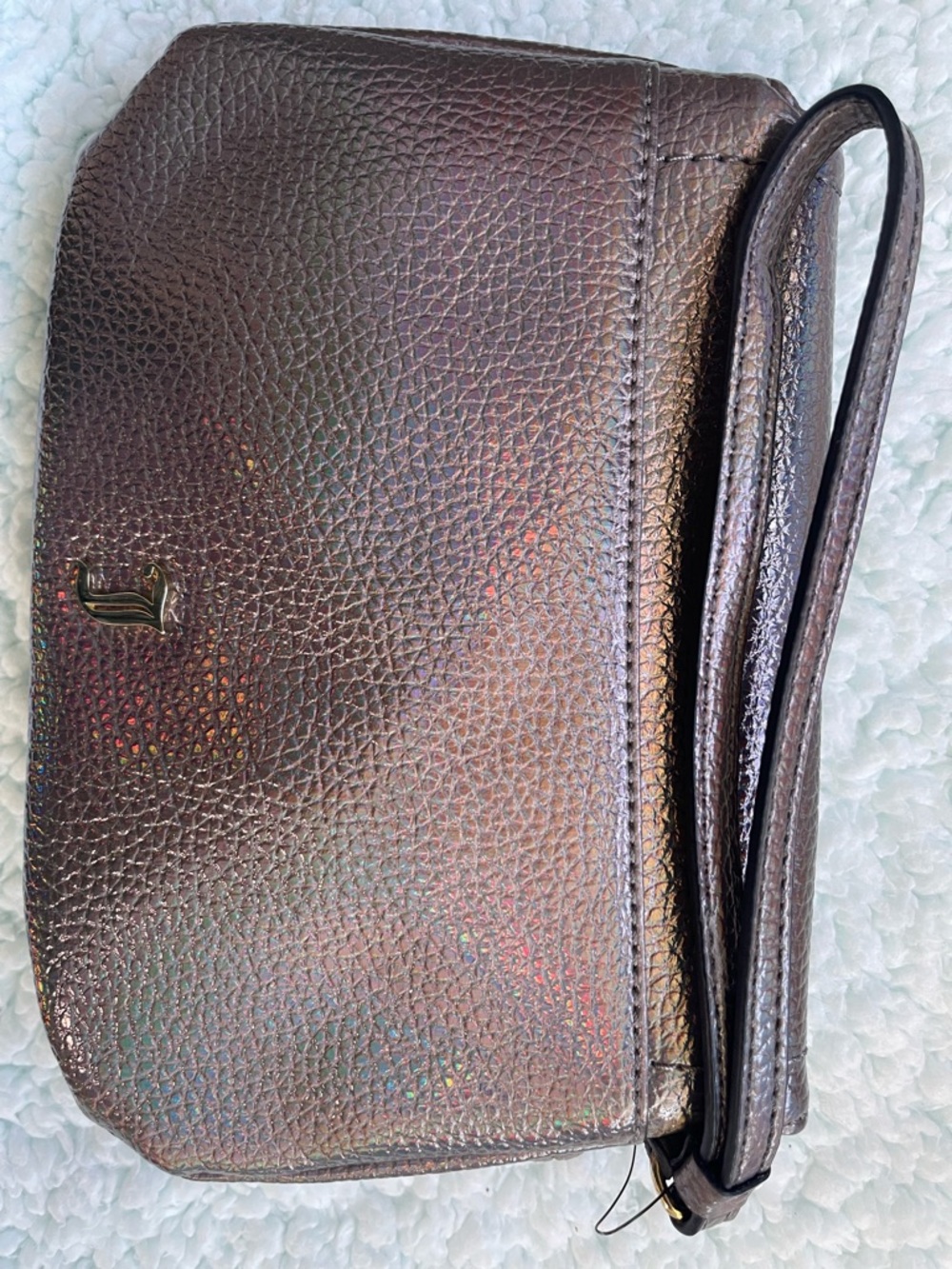Juicy Couture Iridescent Pewter Wristlet Clutch-NWT - Picture 6 of 10